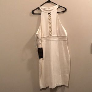 Bebe White Halter Dress